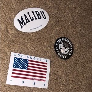 set of 3 brandy melville stickers